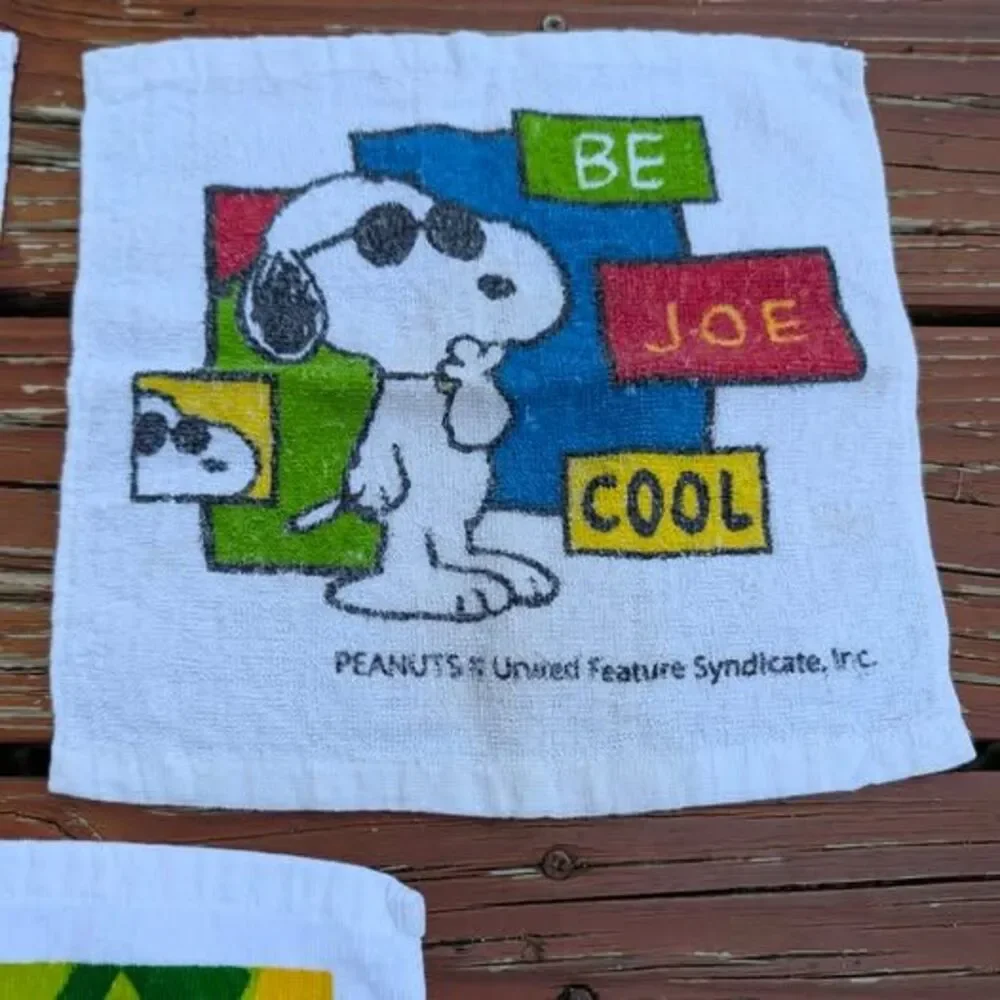 3 vintage washcloths Snoopy Freddy Fish & Mickey Mouse